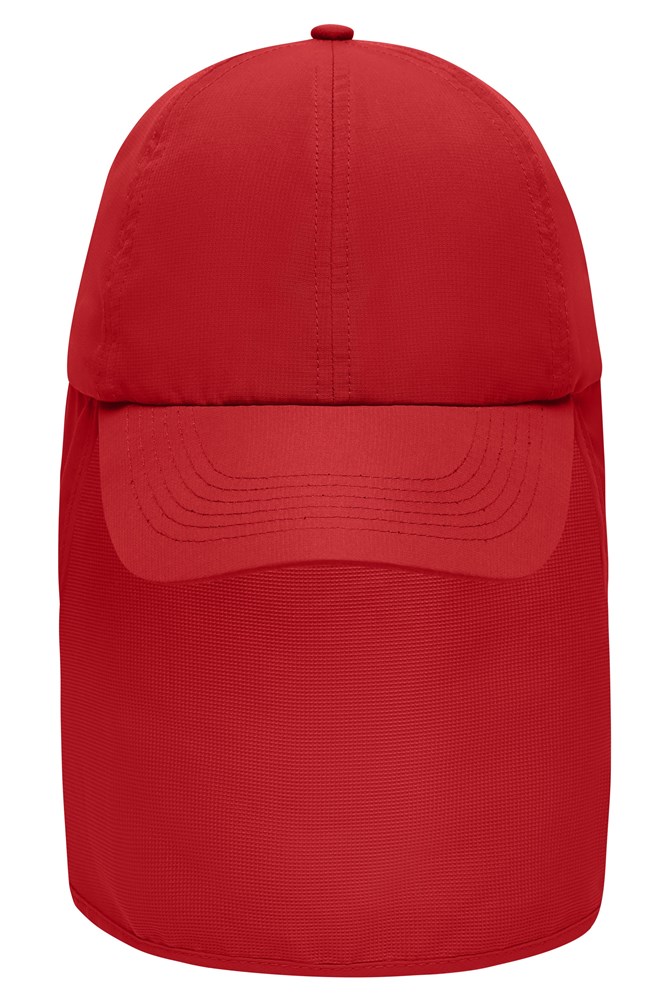 6 Panel Cap with Neck Guard - Red (ca. Pantone 200C)