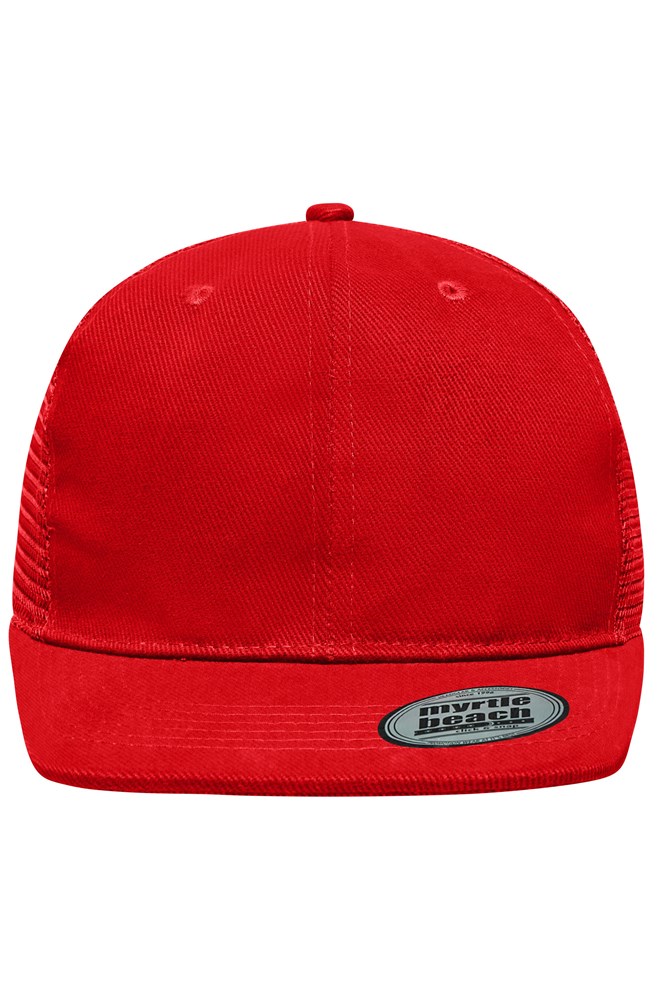 6 Panel Flat Peak Cap - Red (ca. Pantone 200C)