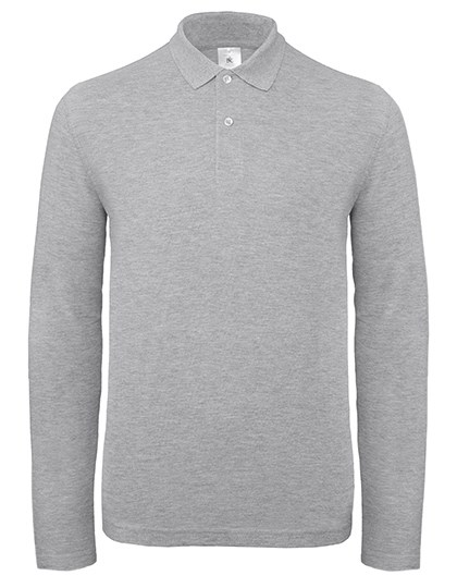 B&C BE INSPIRED - Men´s Long Sleeve Polo ID.001 - Heather Grey