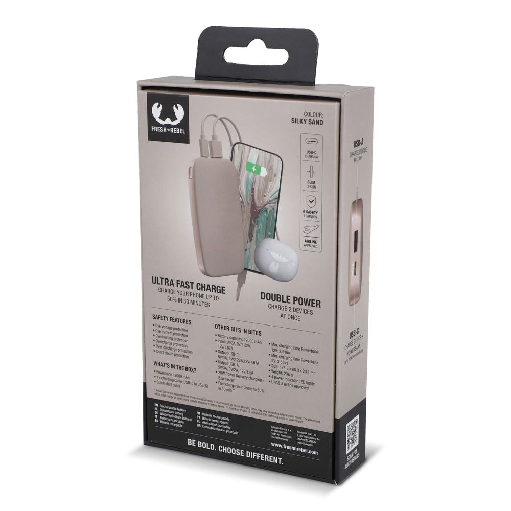 2PB12100 | Fresh 'n Rebel Powerbank 12000mAh USB-C Schnellladung 20W