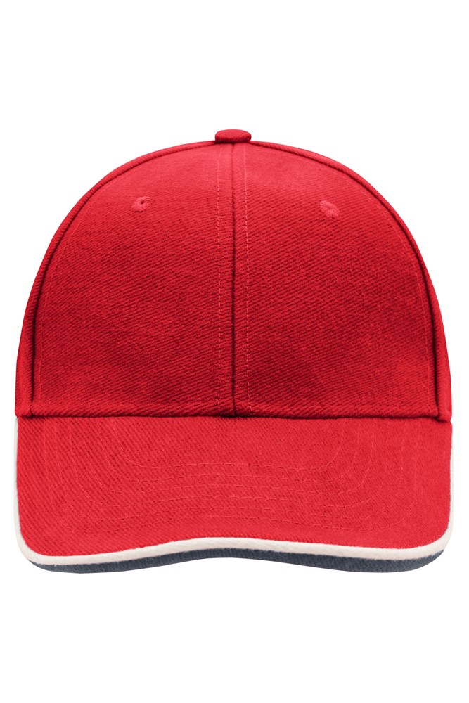 6 Panel Double Sandwich Cap - Red/white/navy (ca. Pantone 193C
white
281C)