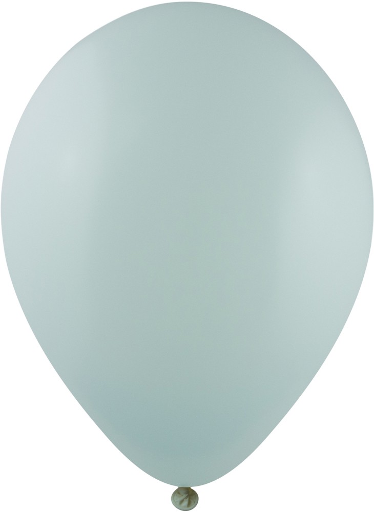 Luftballons mit Druck Qualityprint Ø 35 cm / Umfang 90-100 cm / 12 Inch, Licht blauw Metallic (2650), Metallic, 2 kleuren, 1 drukzijde - Grün Macaron 1285)