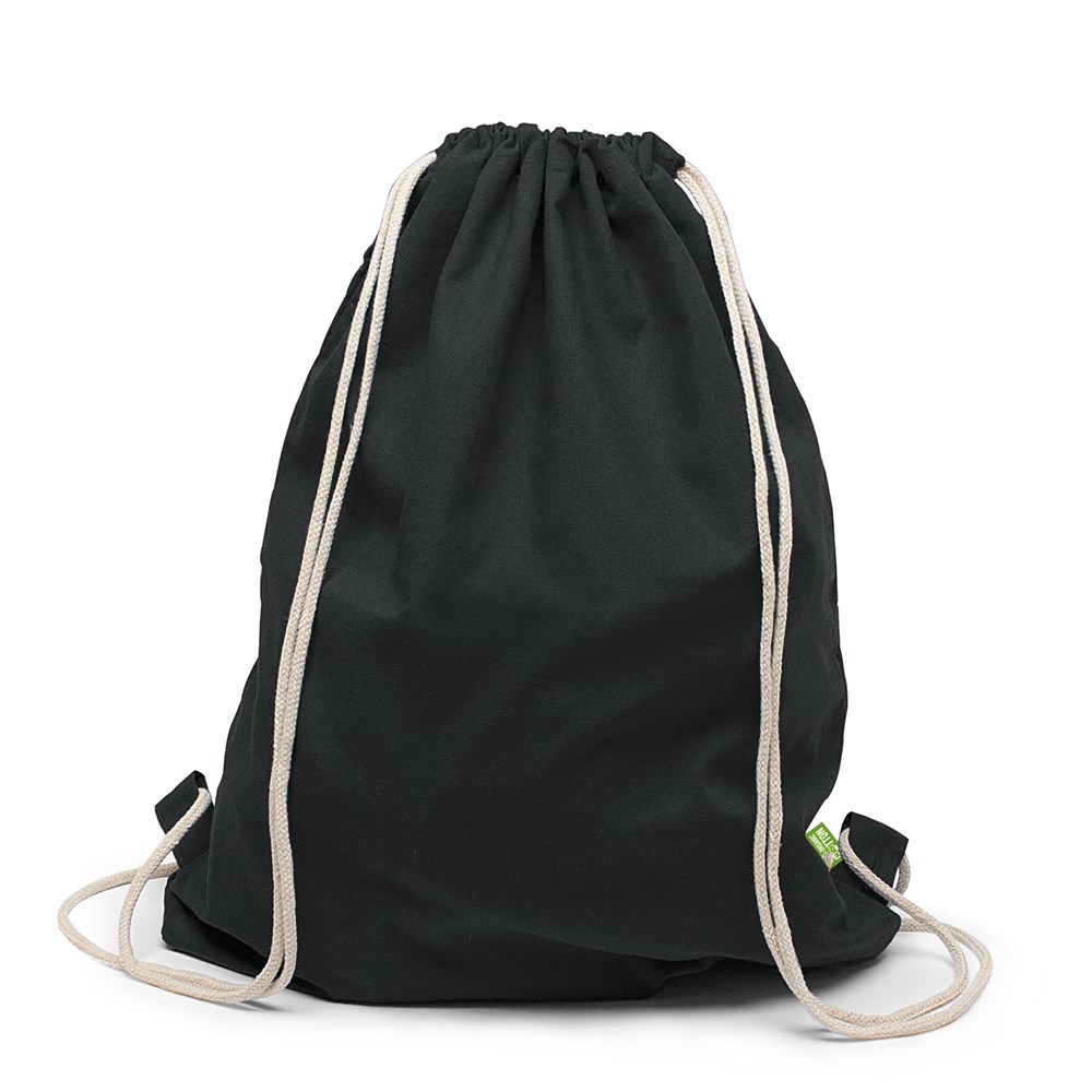 MONTREAL – Bio-Baumwollrucksack mit Kordelzug - schwarz