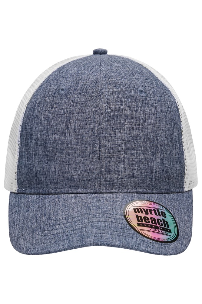 6 Panel Mesh Cap Melange - Navy-melange/white (ca. Pantone 296C
white)