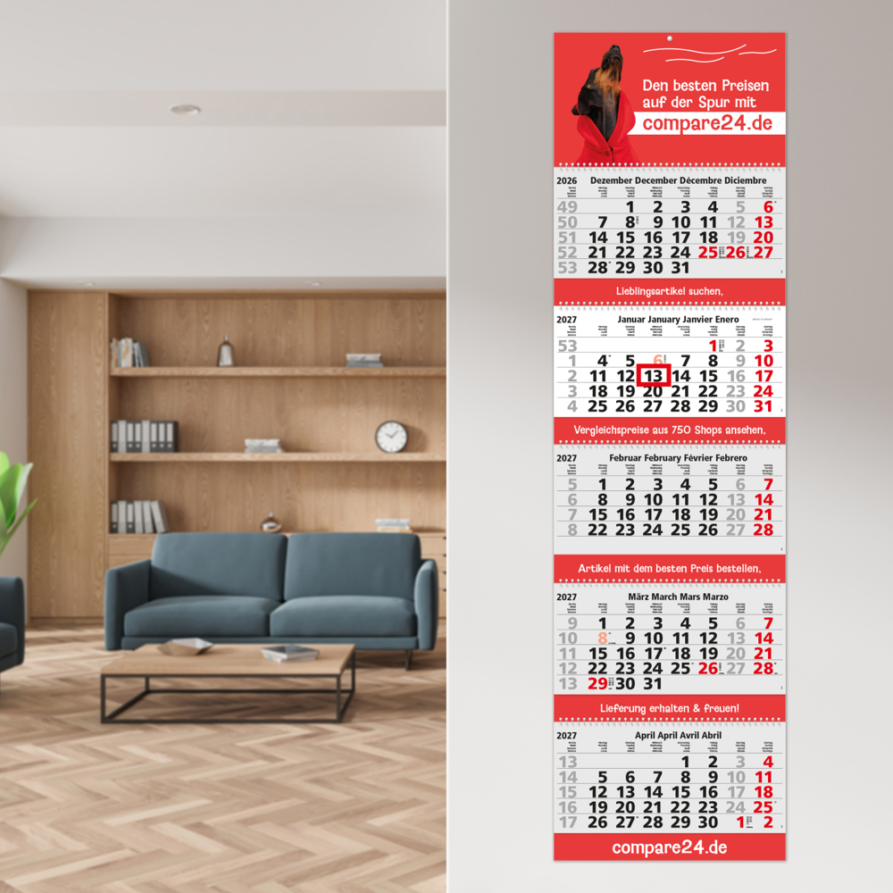 5-Monatskalender Mehrblock Grande Wire-O 5
