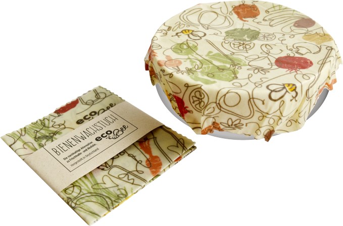 ecoBee - Bienenwachstuch S - Standarddesign mit Banderole im Kundendesign