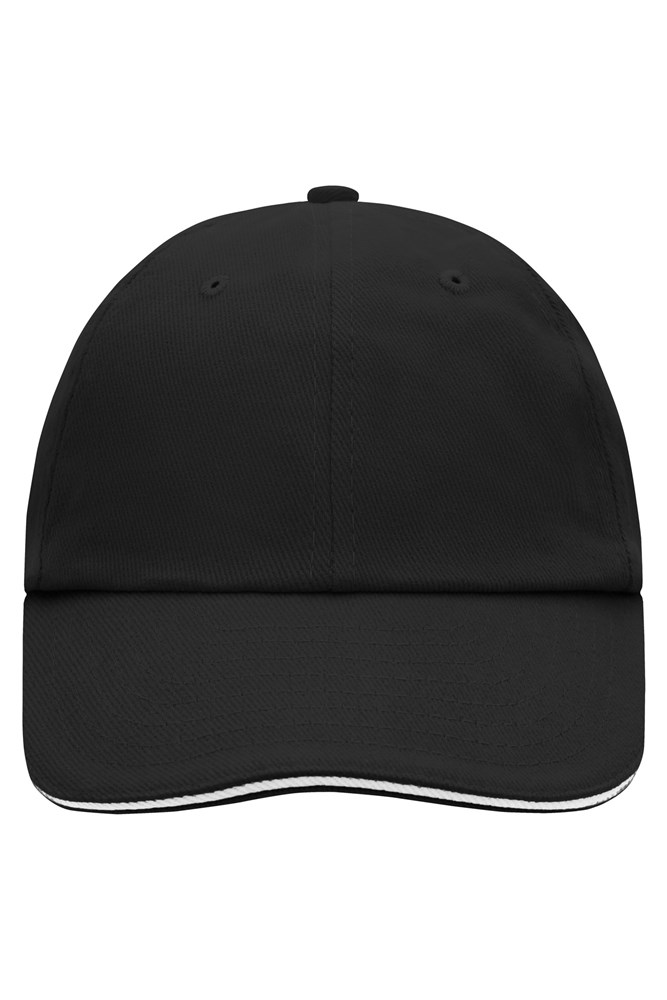 6 Panel Raver Sandwich Cap - Black/white (ca. Pantone blackC
white)