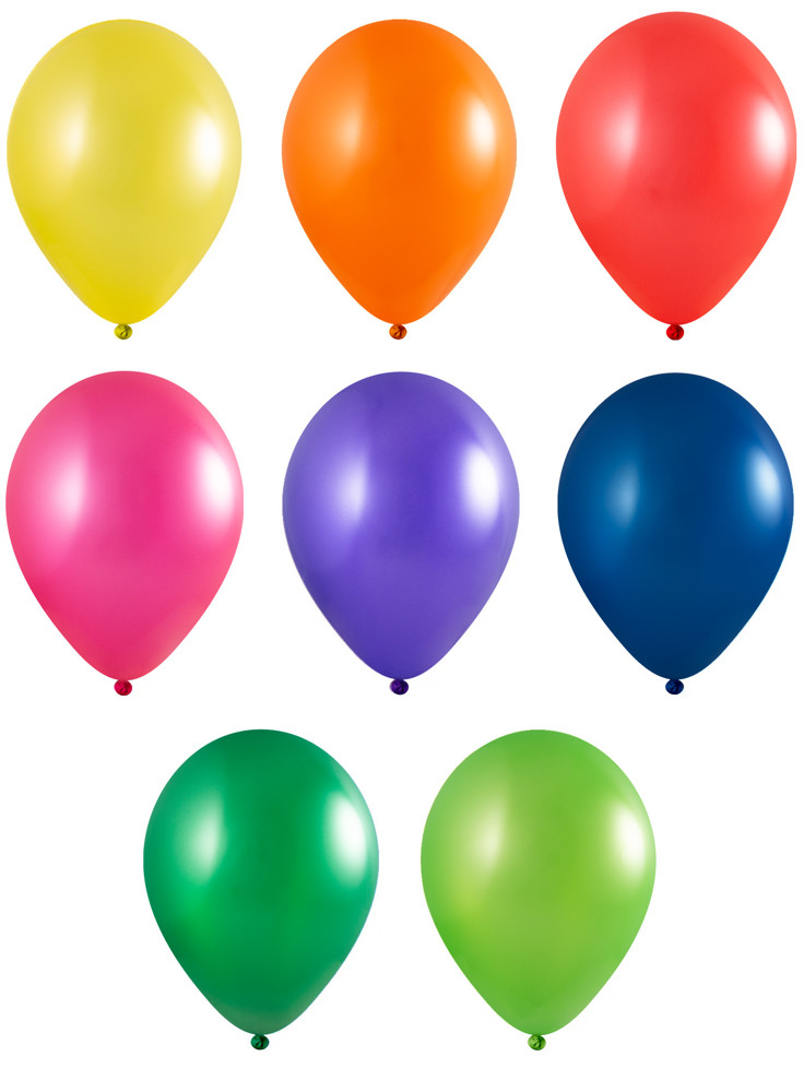 Luftballons mit Druck Qualityprint Ø 35 cm / Umfang 90-100 cm / 12 Inch, Licht blauw Metallic (2650), Metallic, 2 kleuren, 1 drukzijde - Assorti Metallic