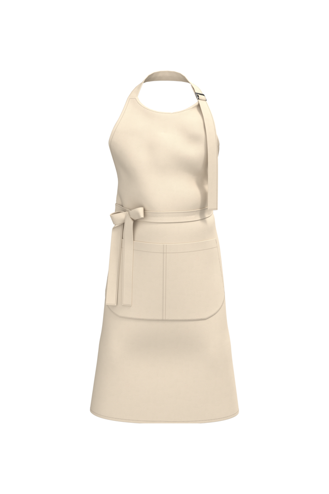 K8007 - Bio-Baumwolle Schürze mit Tasche - angora