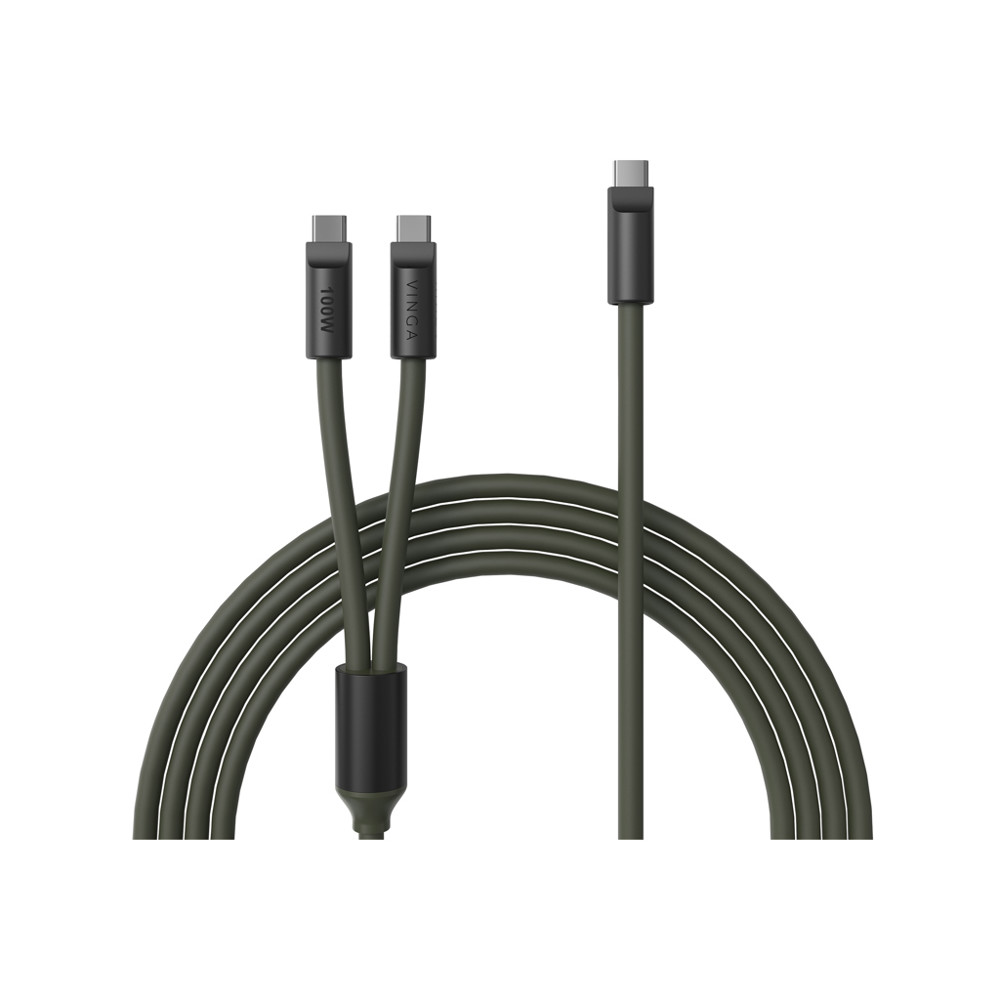 VINGA Baltimore Silikon-Multiladekabel, Type-C to 2x Type-C