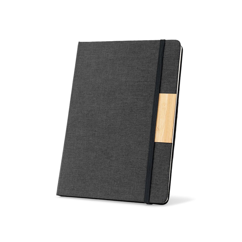 HOMERO. Set bestehend aus einem A5-Hardcover-Notizblock und einem Bambus-Kugelschreiber