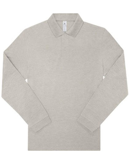 B&C BE INSPIRED - My Polo 210 Long Sleeve - Heather Grey Fog