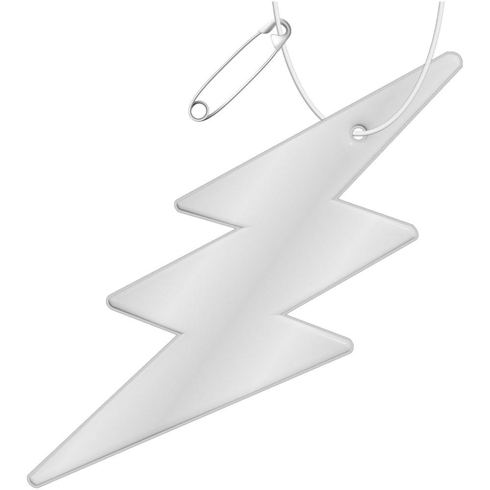 RFX™ H-10 Reflektierender PVC-Anhänger Blitz - weiss