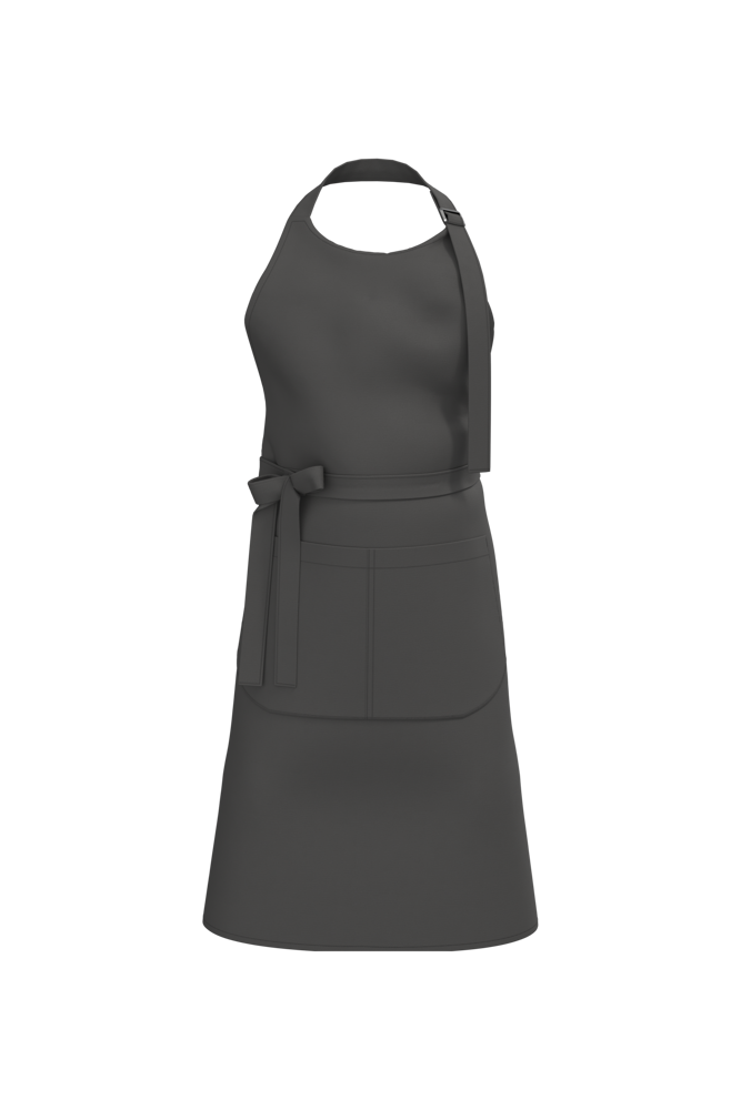 K8007 - Bio-Baumwolle Schürze mit Tasche - Dark Grey
