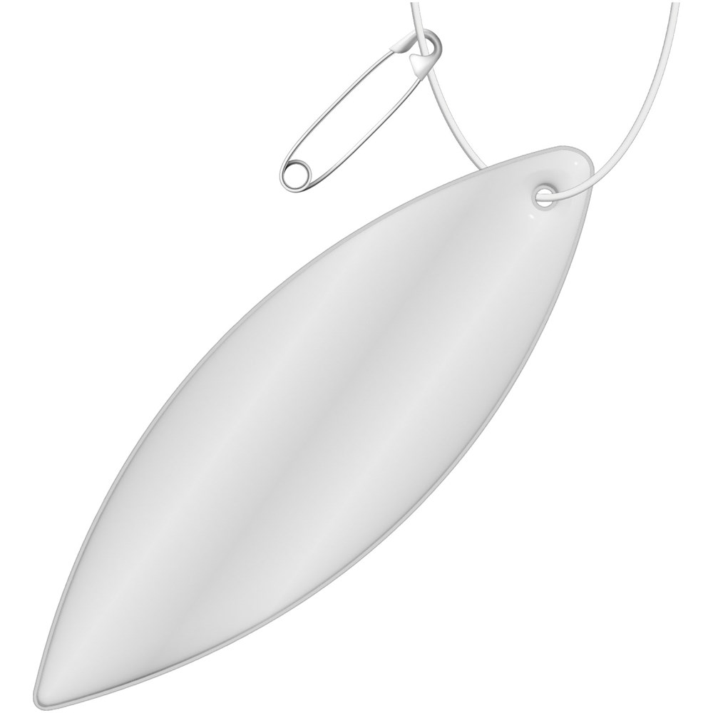 RFX™ H-12 ellipsenförmiger reflektierender PVC-Anhänger - weiss